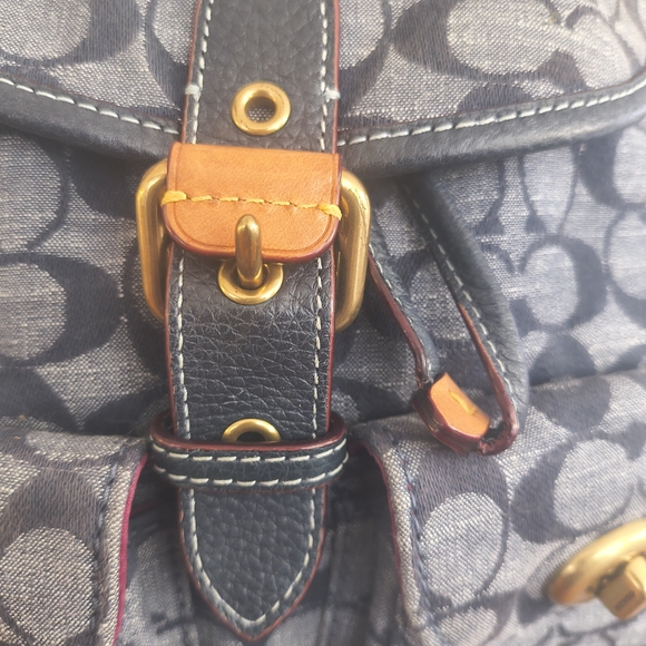 Coach Denim Backpack with Red Accents - Picture 5 of 13